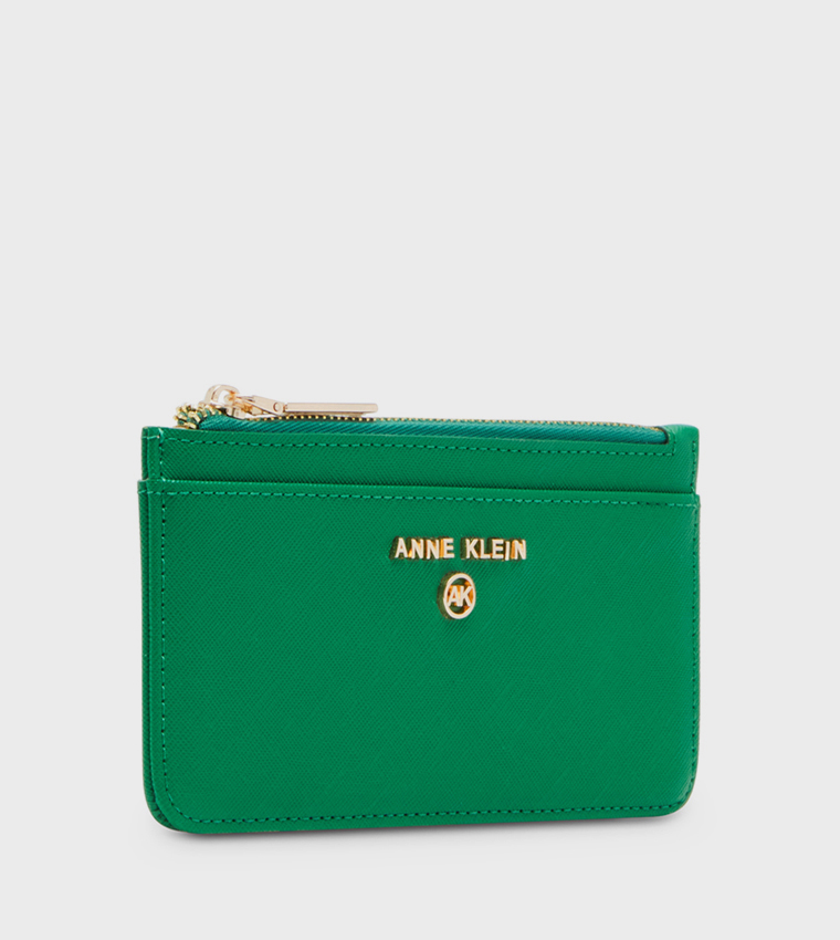 Logo Metal Zippered Wallet