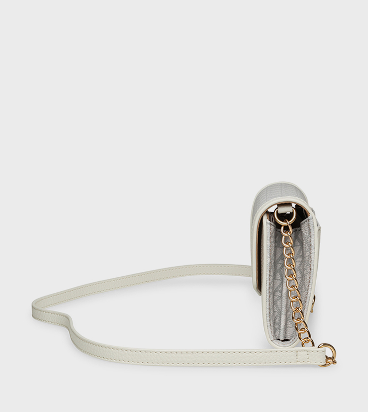 Monogram Patterned Flap Crossbody Bag