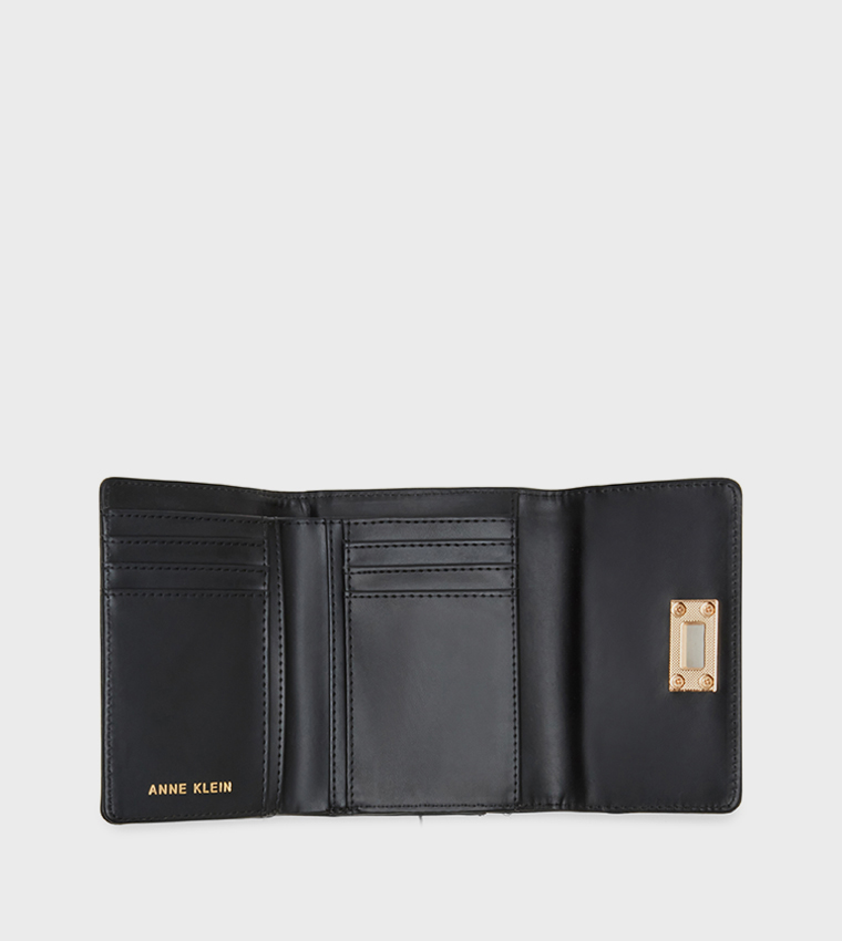 Monogram Detail Tri-Fold Wallet