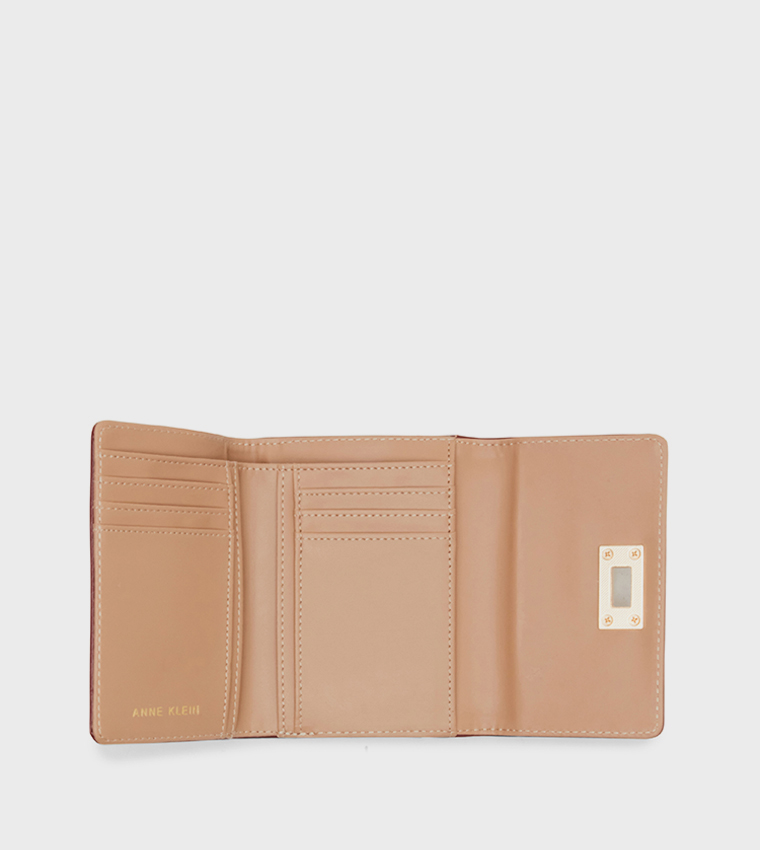 Monogram Detail Tri-Fold Wallet