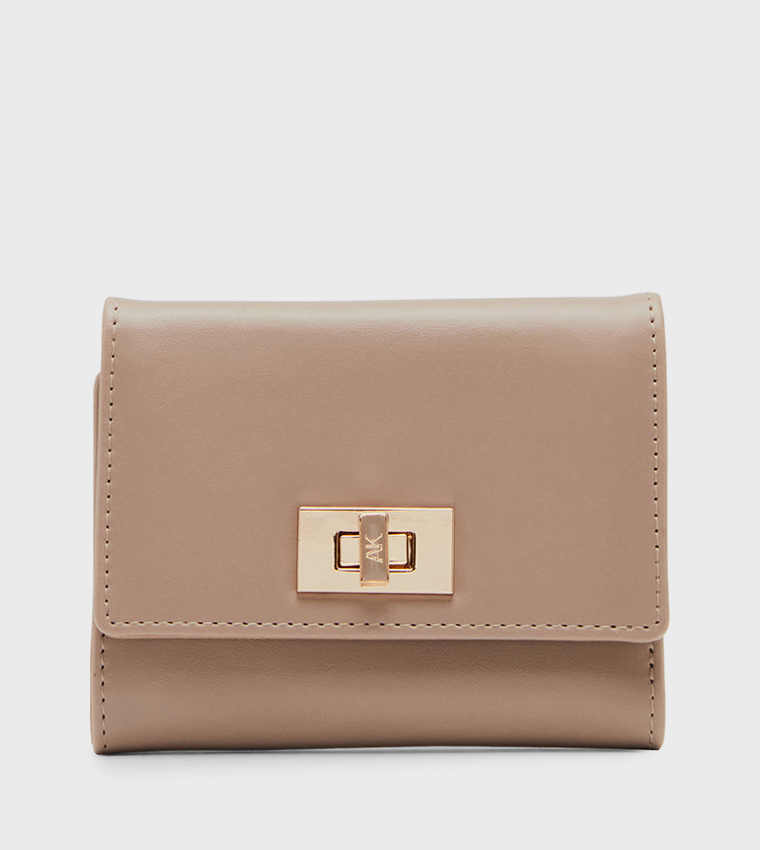 Monogram Detail Tri-Fold Wallet