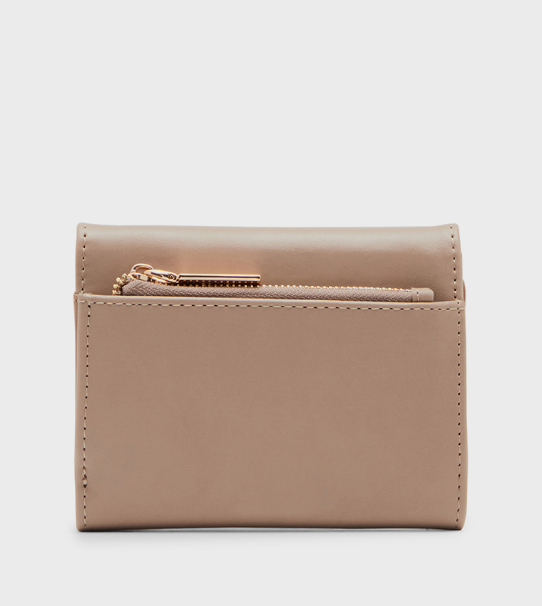 Monogram Detail Tri-Fold Wallet