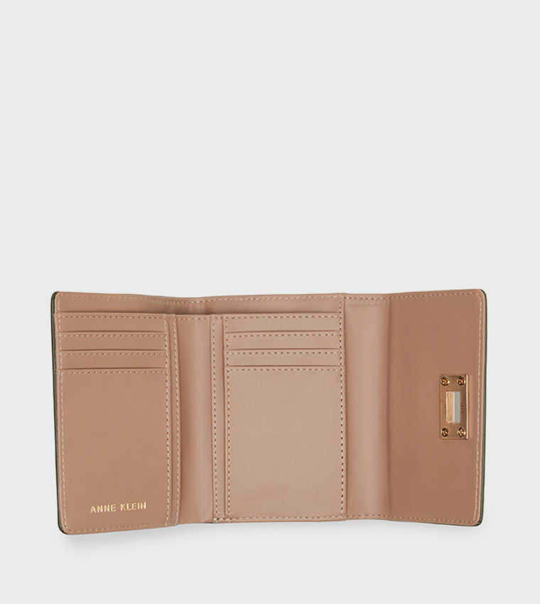 Monogram Detail Tri-Fold Wallet