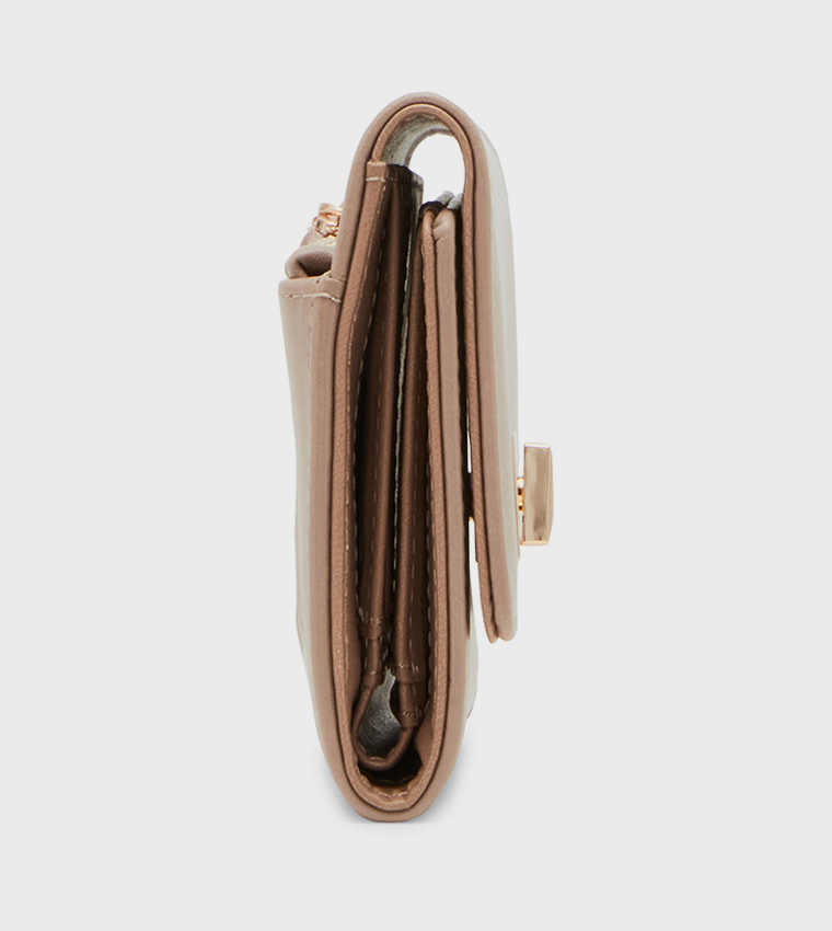 Monogram Detail Tri-Fold Wallet