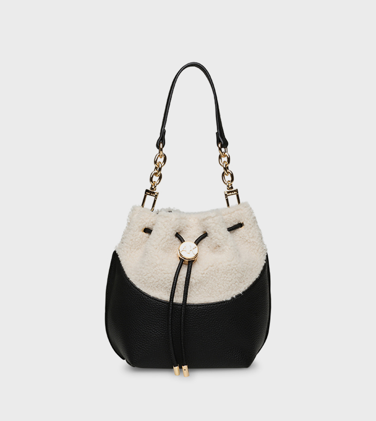 Drawstring Plush Bucket Bag