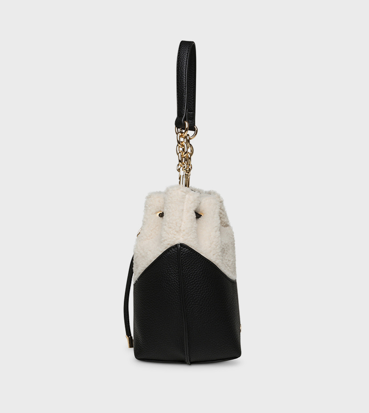Drawstring Plush Bucket Bag