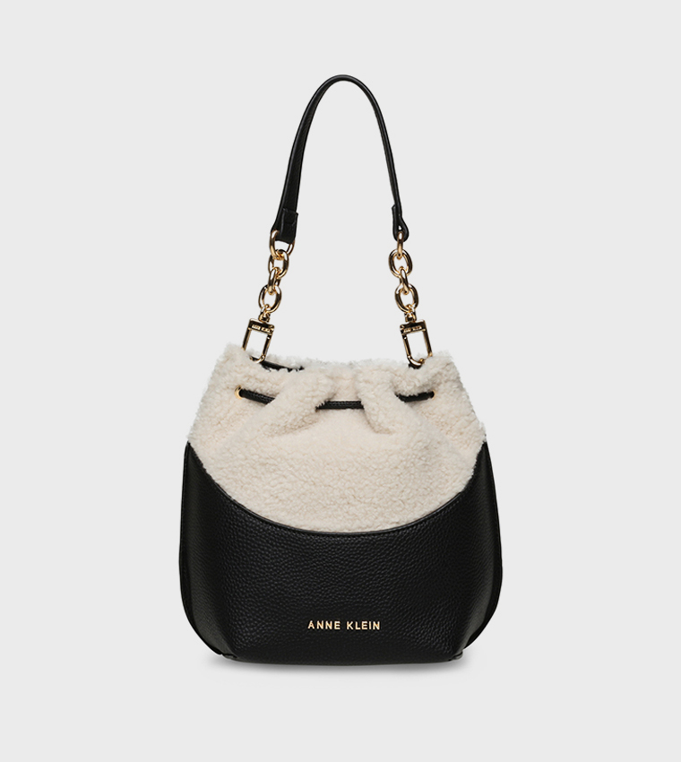 Drawstring Plush Bucket Bag