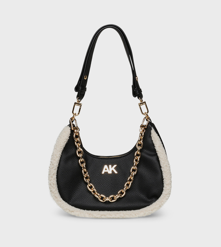 Plush Trim Shoulder Bag