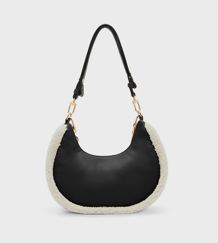 Plush Trim Shoulder Bag