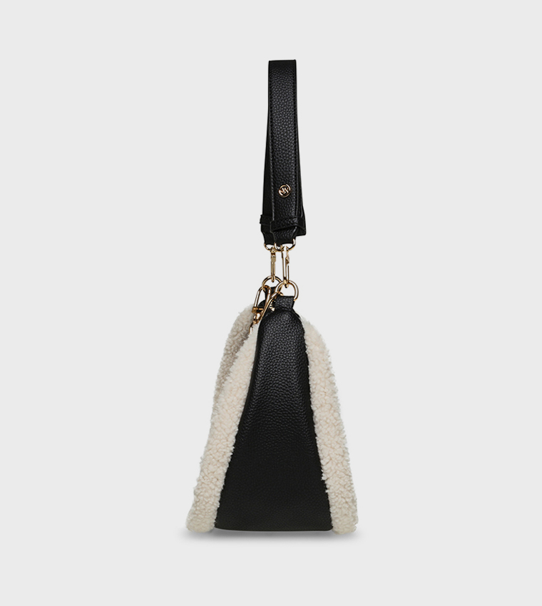 Plush Trim Shoulder Bag