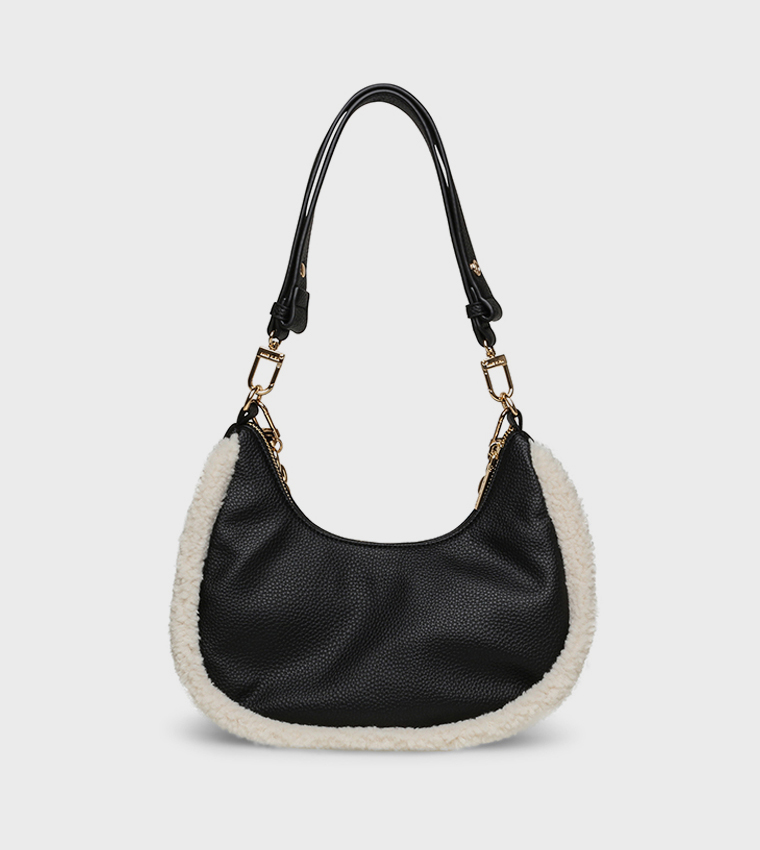 Plush Trim Shoulder Bag