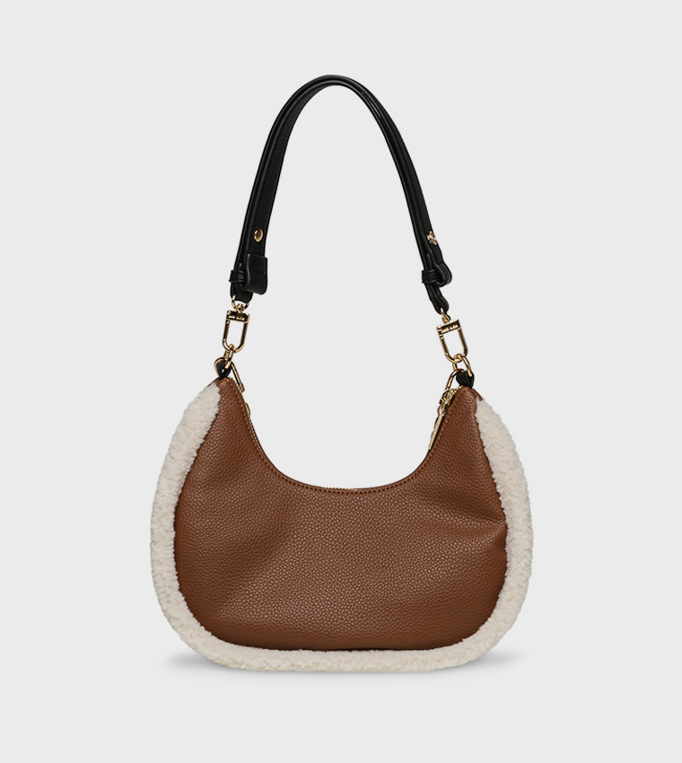 Plush Trim Shoulder Bag
