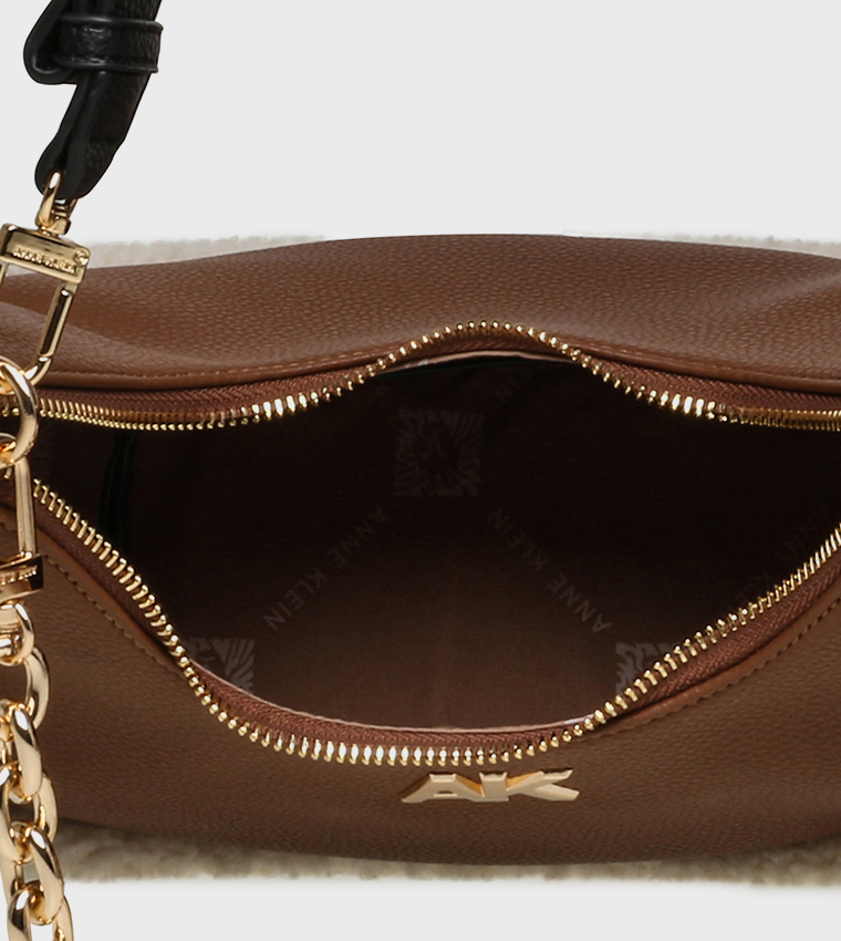 Plush Trim Shoulder Bag