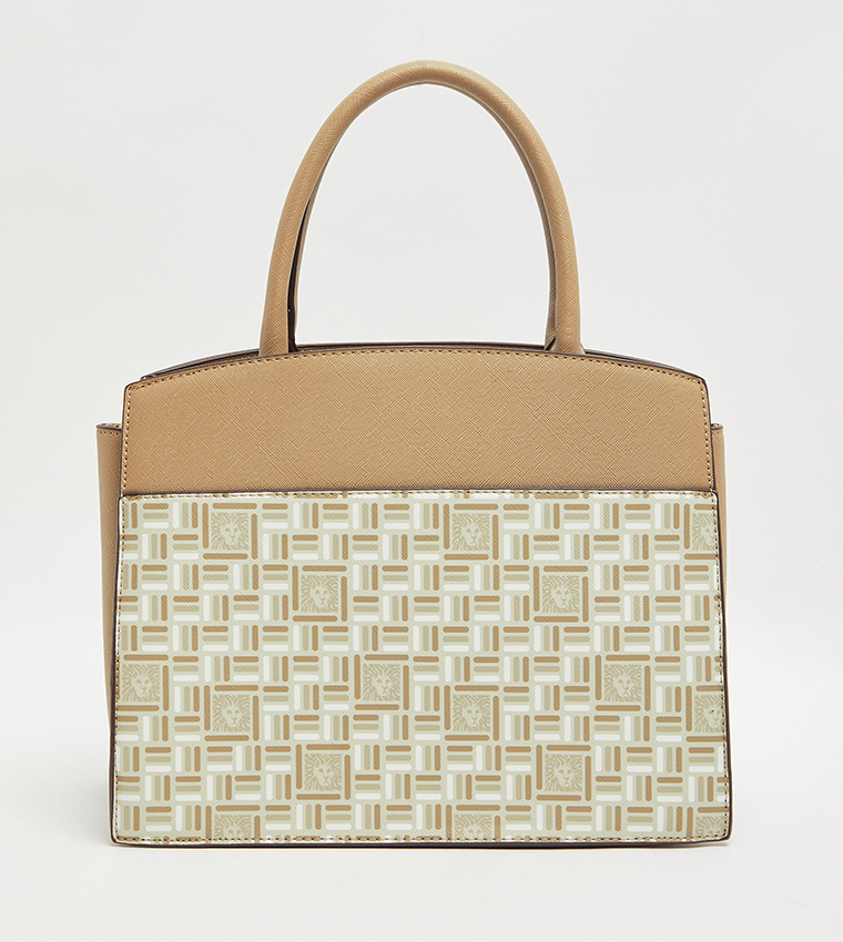 Patterned Satchel Bag with Coin Pouch