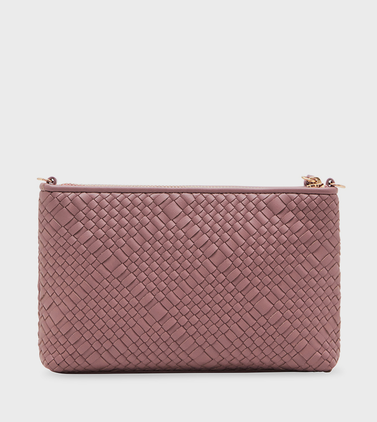 Textured Chain-Link Crossbody Bag