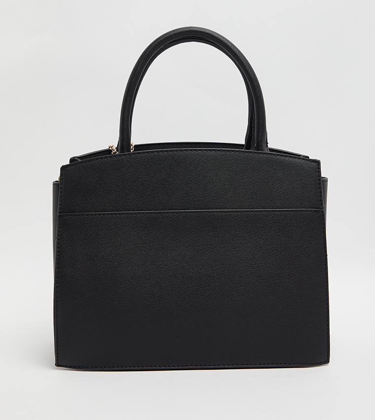 Textured Satchel Bag with Coin Pouch