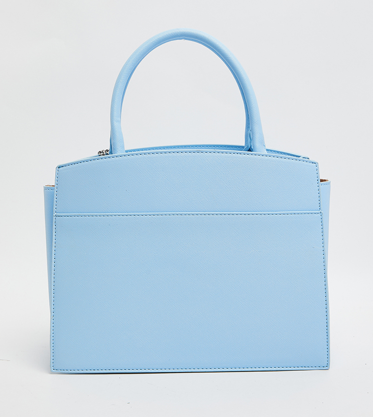 Textured Satchel Bag with Coin Pouch