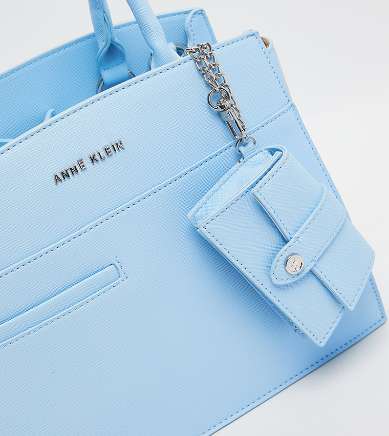 Textured Satchel Bag with Coin Pouch
