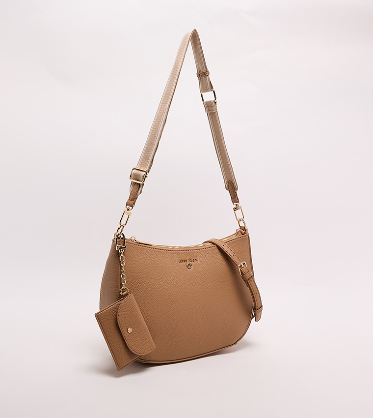 Textured Zippered Shoulder Bag