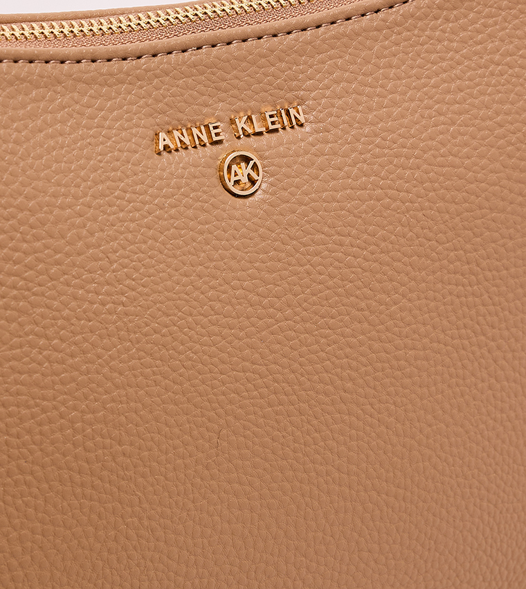 Textured Zippered Shoulder Bag