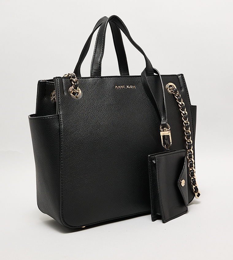 Textured Tote Bag with Coin Pouch