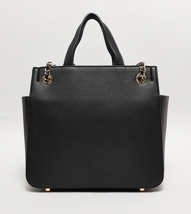 Textured Tote Bag with Coin Pouch