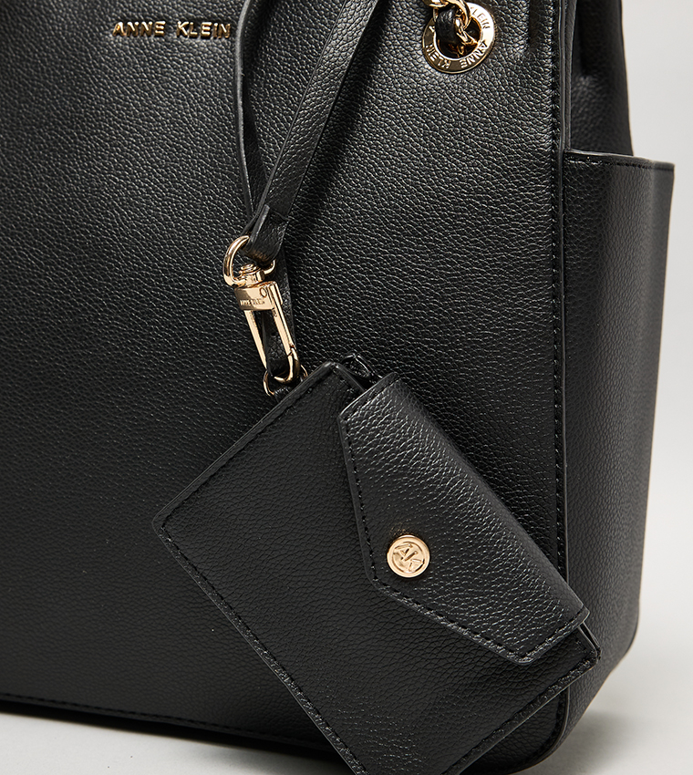Textured Tote Bag with Coin Pouch