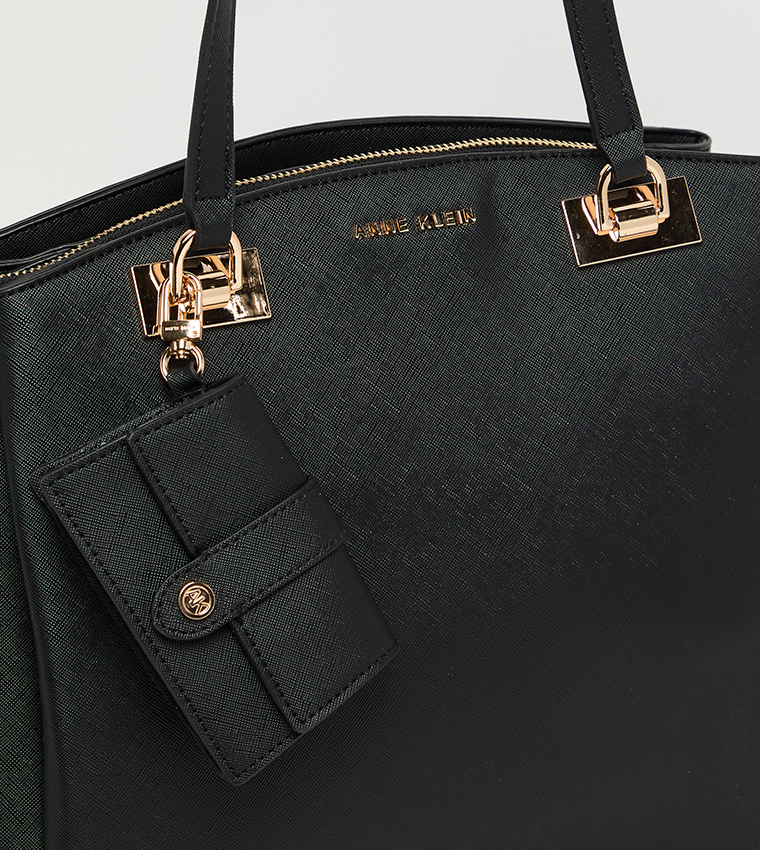 Textured Shoulder Bag with Pouch