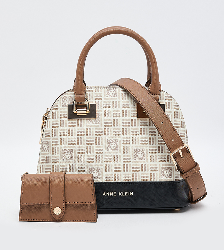 Patterned Handheld Bag with Coin Pouch