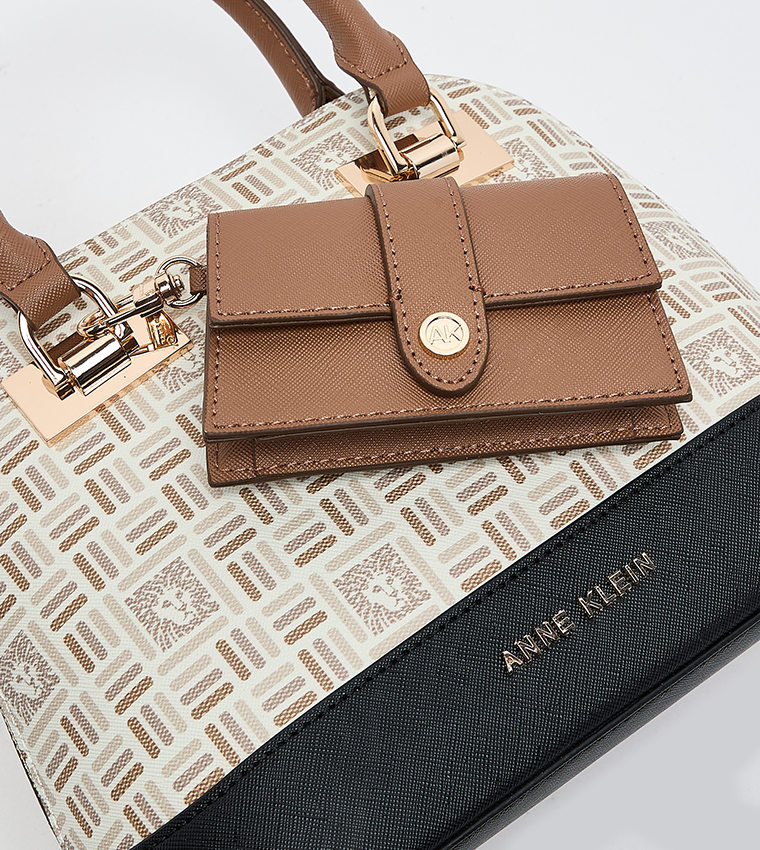 Patterned Handheld Bag with Coin Pouch