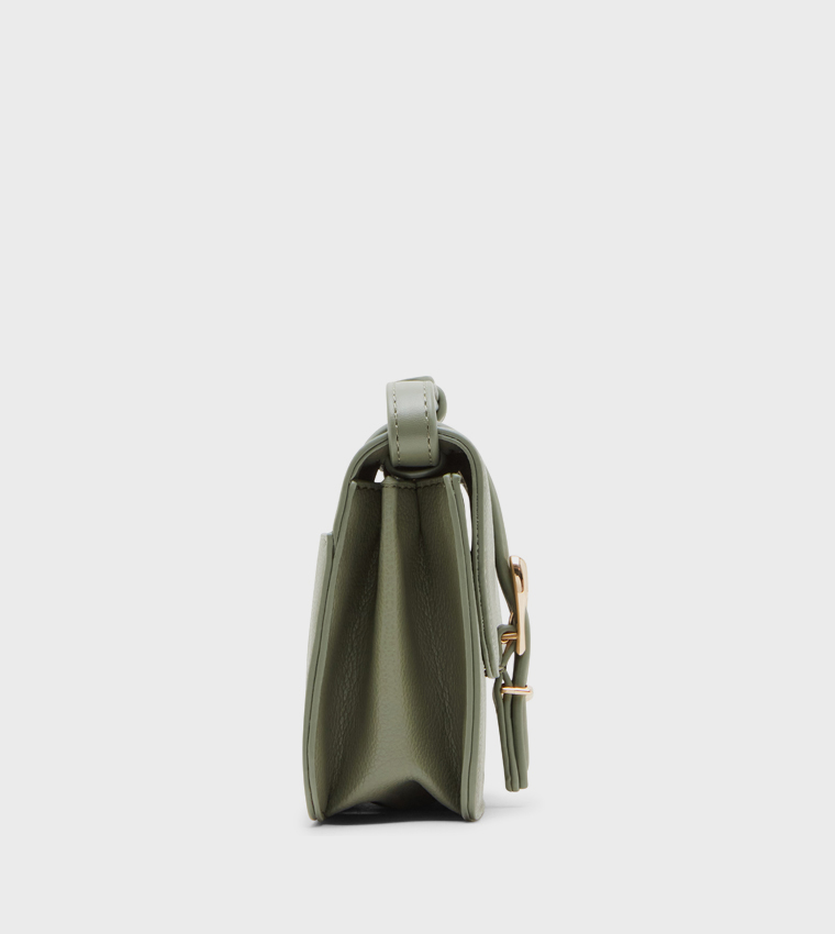Buckle Detail Flap Crossbody Bag