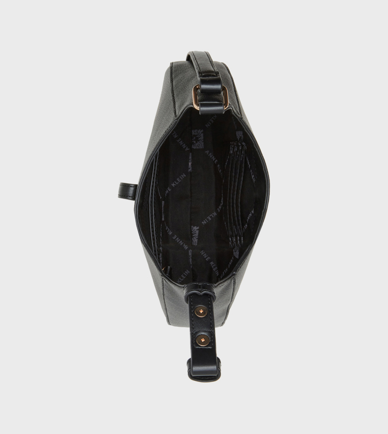 Textured Buckle Detail Shoulder Bag