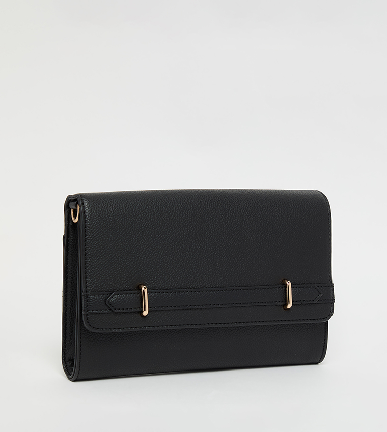 Textured Flap Wallet with Sling