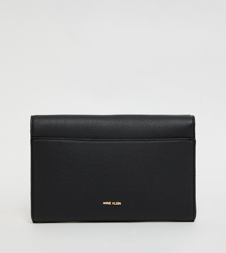 Textured Flap Wallet with Sling