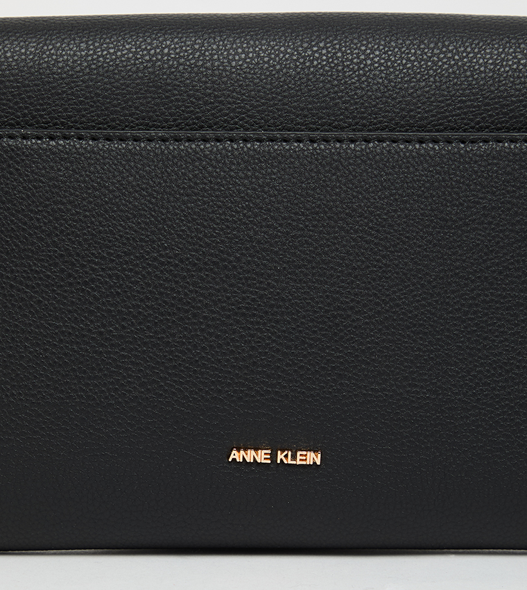 Textured Flap Wallet with Sling