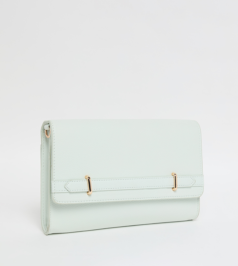 Textured Flap Wallet with Sling