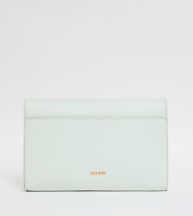 Textured Flap Wallet with Sling