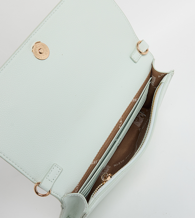 Textured Flap Wallet with Sling