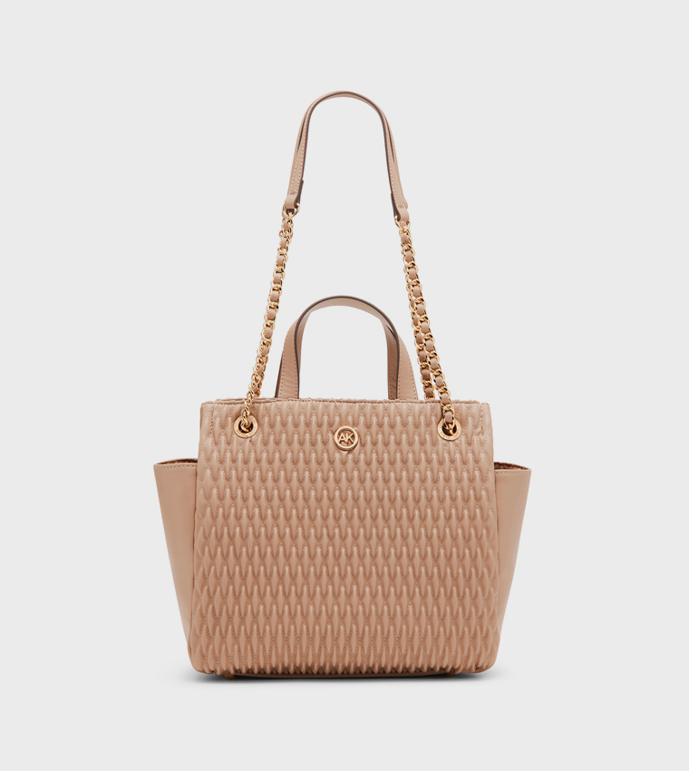Quilted Logo Detail Satchel Bag