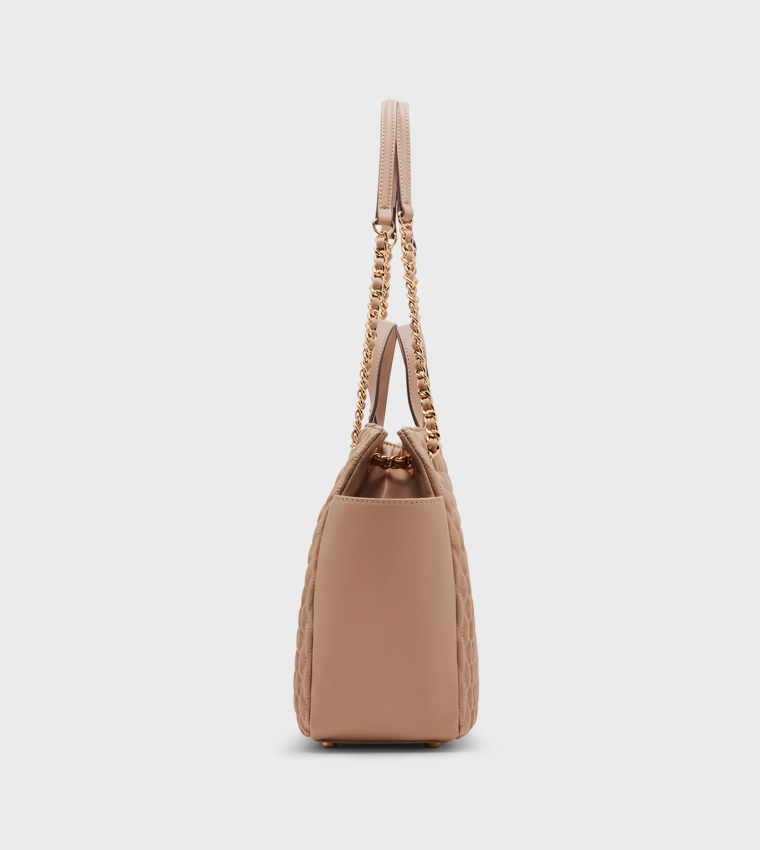 Quilted Logo Detail Satchel Bag