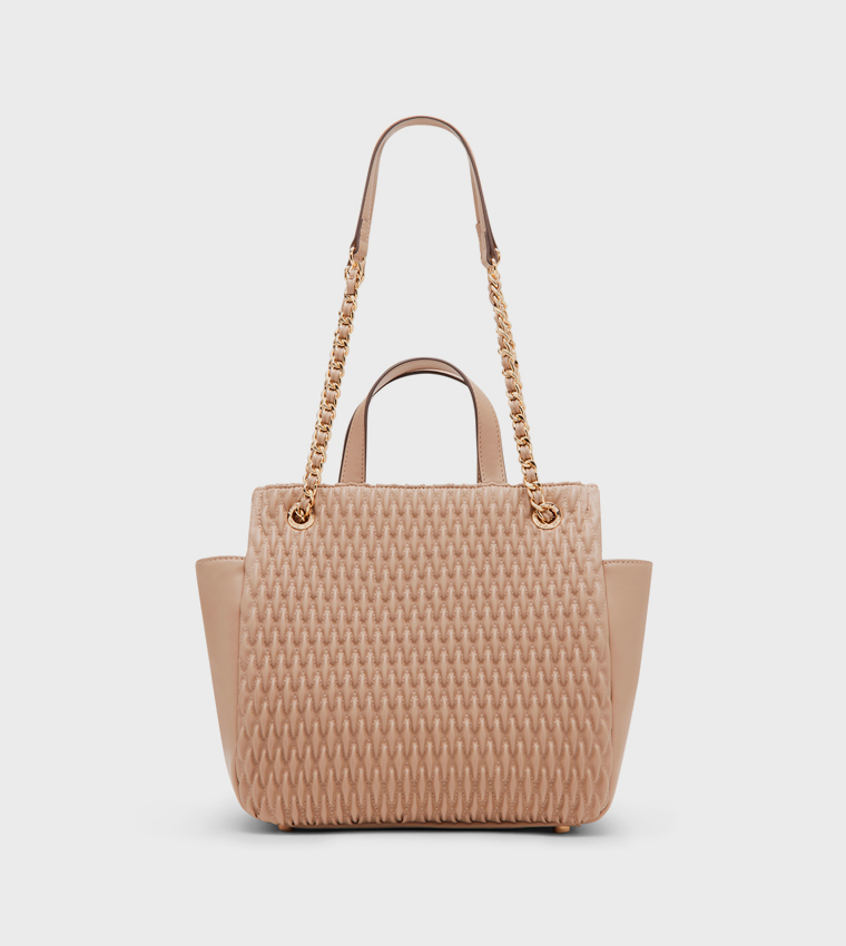 Quilted Logo Detail Satchel Bag