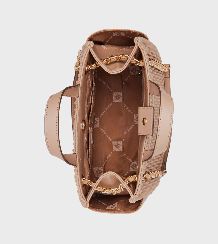 Quilted Logo Detail Satchel Bag