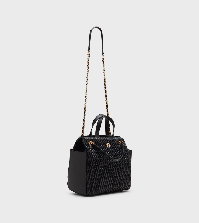 Quilted Logo Detail Satchel Bag