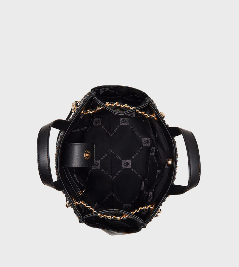 Quilted Logo Detail Satchel Bag