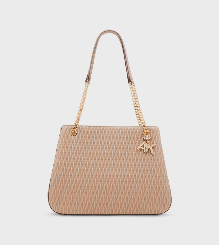 Quilted Logo Detail Shoulder Bag