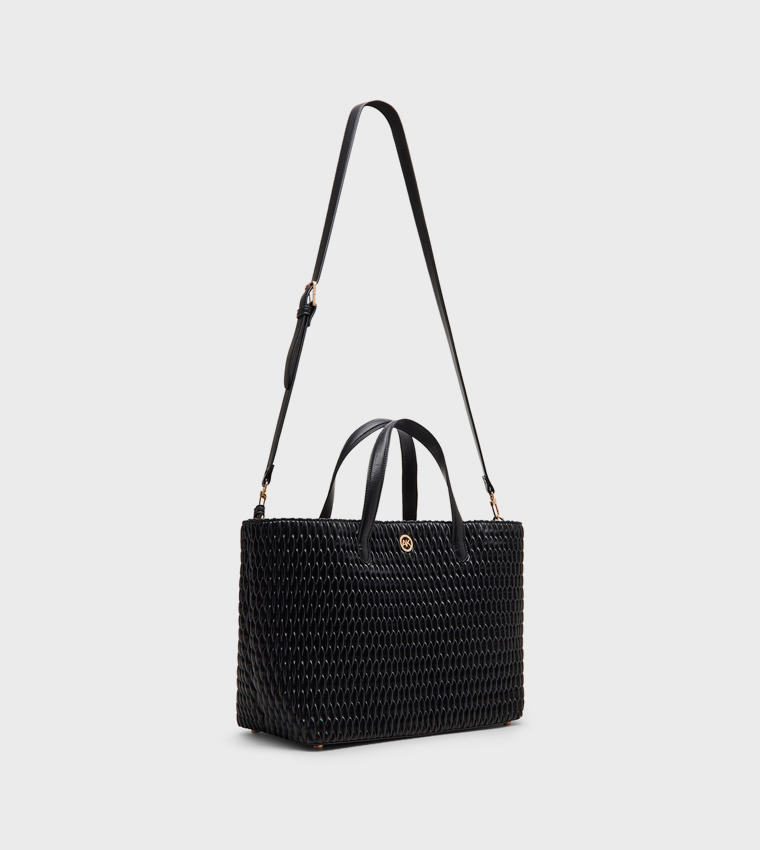 Quilted Zippered Tote Bag