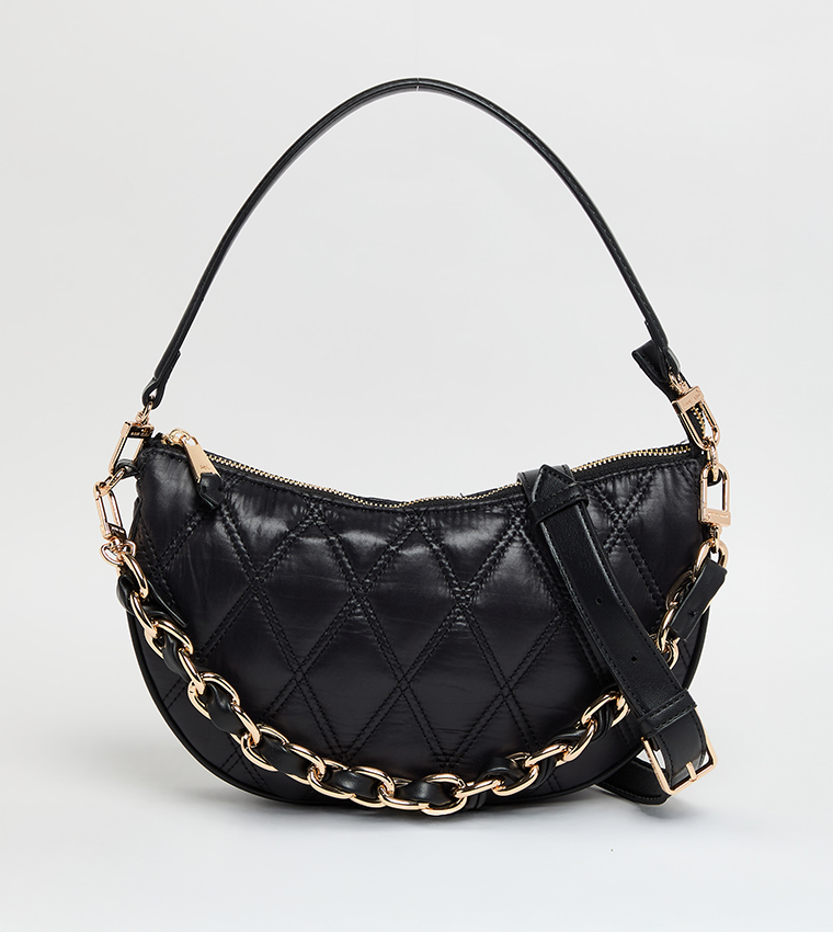 Buy Anne Klein Quilted Chain Detail Shoulder Bag In Black