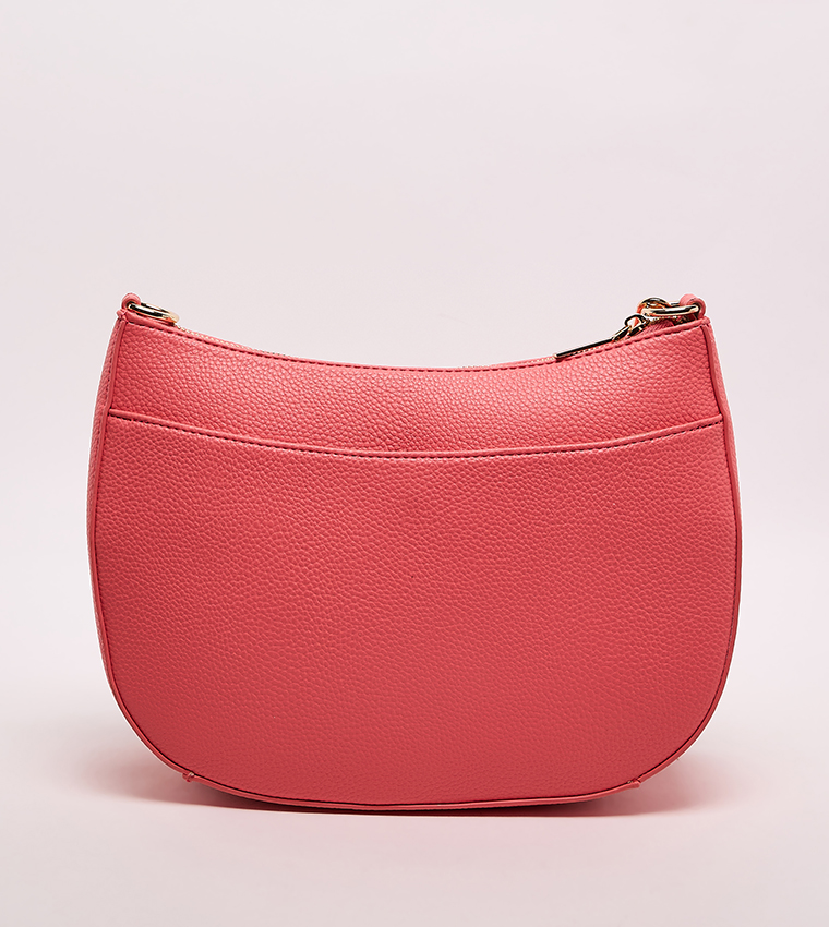 Textured Zippered Shoulder Bag