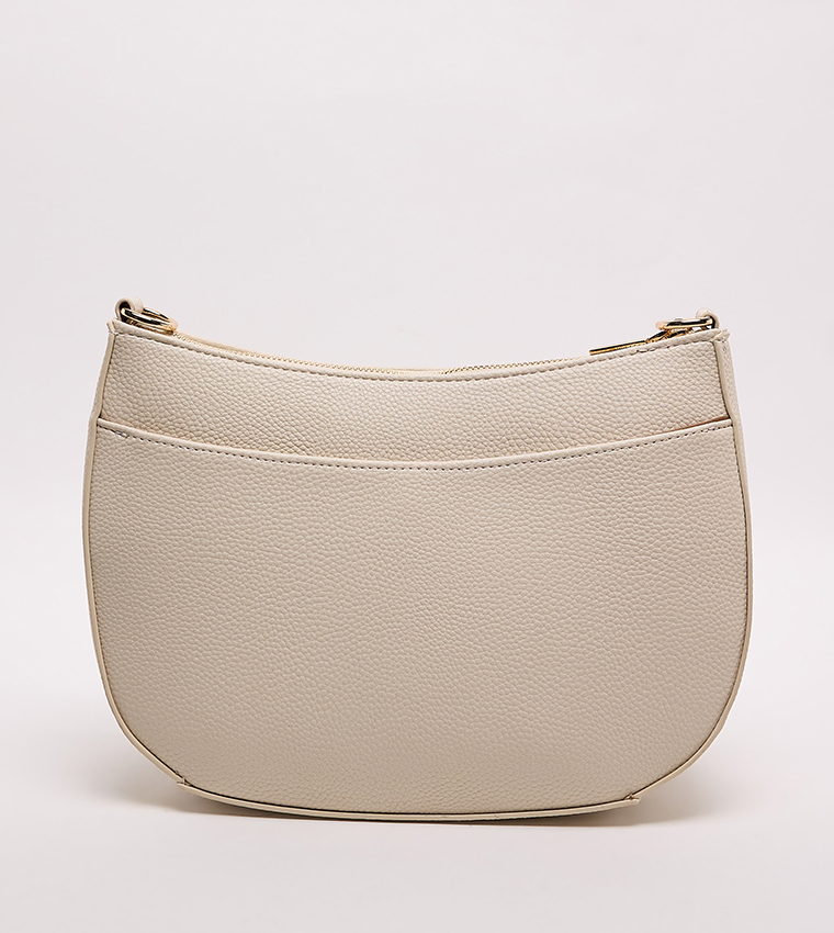 Textured Zippered Shoulder Bag