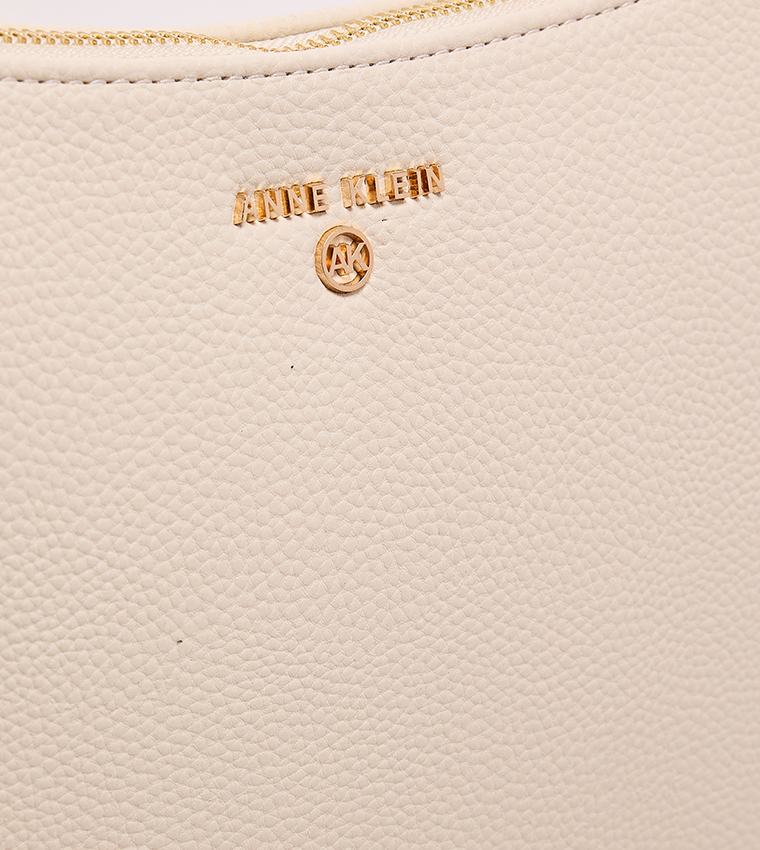 Textured Zippered Shoulder Bag